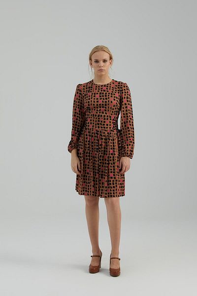 Naar Women's Waist Rope Detailed Printed Dress