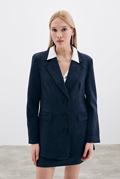 Sateen Сукня з ґудзиками - Синя