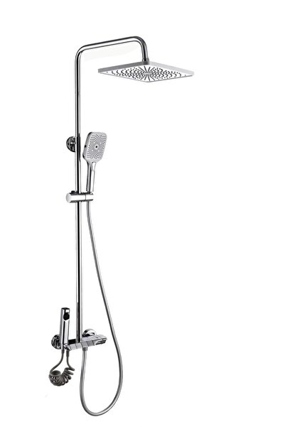 İSAOĞLU YAPI Duş Sistemi Banyo Tepe Yağmurlama Piano Tasarım Batarya Dahil Ko...