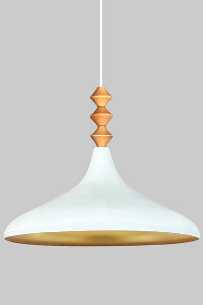 Bamyum Champion 35 cm Hängelampe Metall E27 Weiß