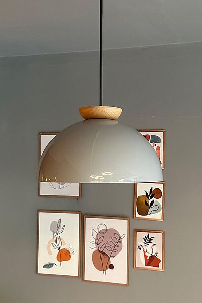 Bamyum Yimpi Küchenlampe Hängend Vintage Ø30 cm, Hängelampe Küche Grau