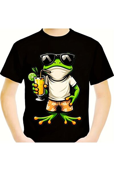 GALASHOP تي شيرت قطني للأطفال بنمط الضفدع