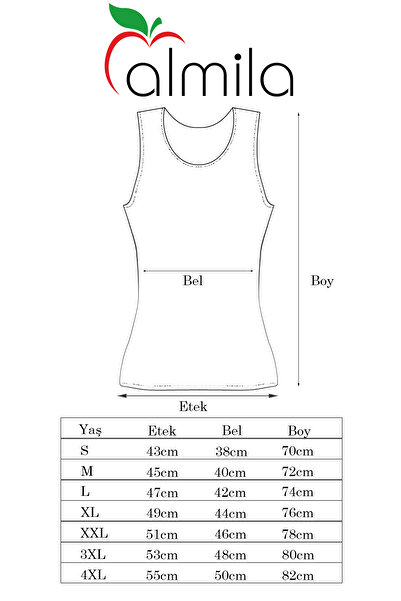 Almila 2026 Model Compact Cotton Elastane Long Women's Tank Top - Thick Strap