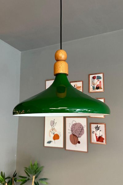 Bamyum Champion 35 cm Hängelampe Metall E27 Grün