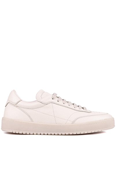 Shoetyle - Beige Genuine Leather Lace-Up Men's Sneakers 666-0328