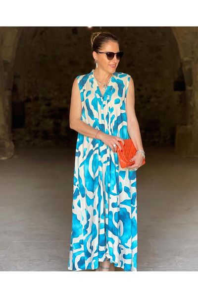 Natavanbutık Rochie fără mâneci cu decolteu în V