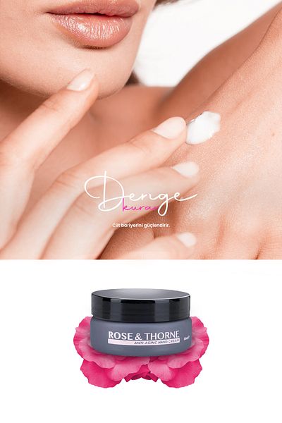 ROSE & THORNE Hand Cream - Intensive Treatment with 100% Natural Rose Water and Hyaluronic Acid, Argan Oil |   50ml