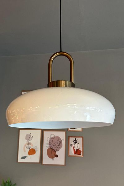 Bamyum Androa-Lock Hängelampe Esstisch Weiß Metall Ø40 cm, Pendelleuchte Esstisch