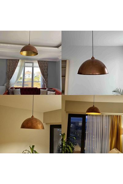 Bamyum Lipeo 30 cm Hängelampe Metall E27 Kupferfarbe 2 Flammige