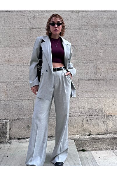 Bak'ap Padded Blazer Daddy Jacket-Cotton Trousers Double Set