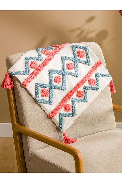LC Waikiki LCW HOME 45x45 Cm Husă de pernă cu smocuri bej - T T