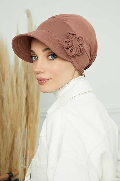 Aisha's Design قبعة بواقٍ للشمس مع إكسسوارات زهور - بونيه، B-72