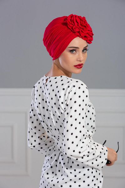 Aisha's Design غطاء رأس من القطن الممشط باللون الوردي - موديل B-21