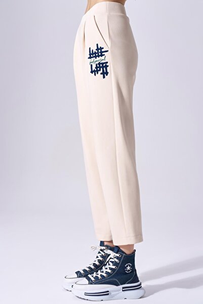 Naar Γυναικείο βαμβακερό μακρυμάνικο παντελόνι με λαιμόκοψη - NAAR91209-CREAM