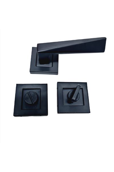 Nobel Door Handle Max Penta Mats Black Wc Door Handle with Square Badge / 2 Set