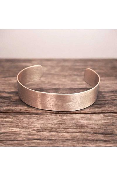 yerlikaya bakır 15mm Wide Straight Bracelet - Pure Copper, Free Name or Prayer Writing