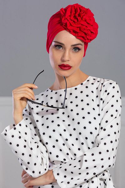 Aisha's Design غطاء رأس من القطن الممشط باللون الوردي - موديل B-21