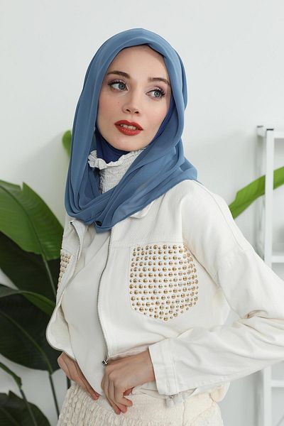 Aisha's Design Combed Cotton Inner Bonnet Chiffon Shawl,PS-45