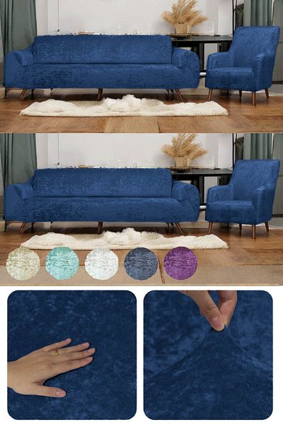 riselerhome Catifea strălucitoare 3 3 1 1 Husă de canapea elastică |   Husa scaun cu elastic |   Set huse pentru canapea