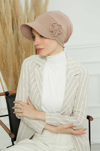 Aisha's Design قبعة بواقٍ للشمس مع إكسسوارات زهور - بونيه، B-72