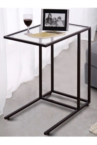 TOLIAHOME Şeffaf Temperli  Cam C Sehpa Koltuk Sehpası