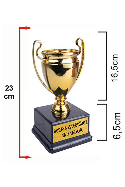 imzatasarım Şampiyonlar Ligi Mini Kupası (23 cm) Kişiye Özel Yazı Yazılır Kupa Ödül Kupası