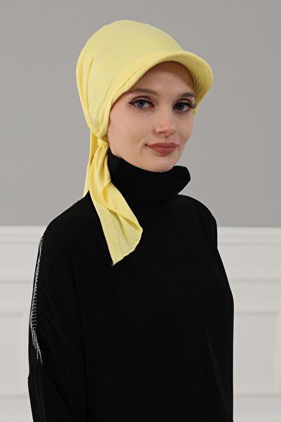 Aisha's Design Bandana with Visor, B-40, Yellow