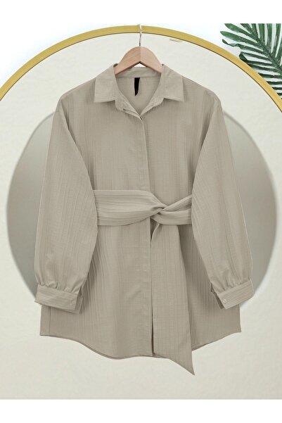 Modamorfo Vypasovaná mačkaná košile s kravatou v pase