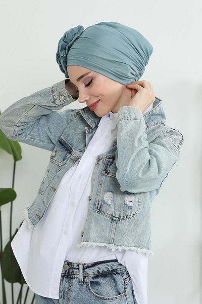 Aisha's Design غطاء رأس من القطن الممشط باللون الوردي - موديل B-21