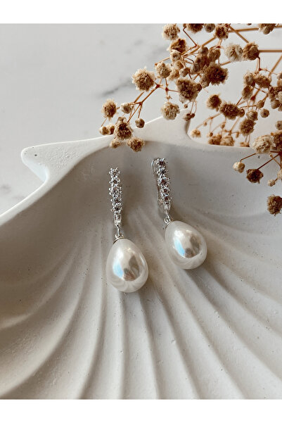 DURAN TAKI TASARIM Mayorka Inci Zirkon Taşlı Gümüş Küpe