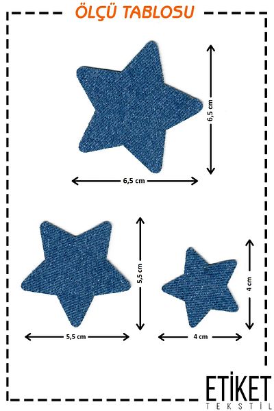 ATMACA TUHAFİYE Patch pentru blugi cu stea albastru închis pentru reparații și decorare
