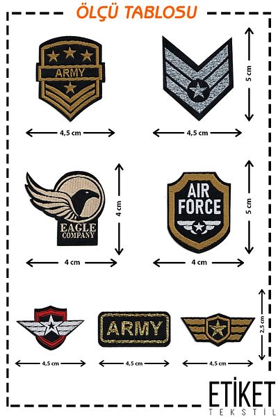 ATMACA TUHAFİYE Patch Patch și set de insigne cu chingi model Air Force