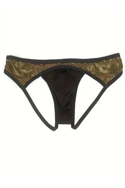 Shimmer Look Brand: Don Moris Men's Gold Polka Dot Jockstrap Underwear