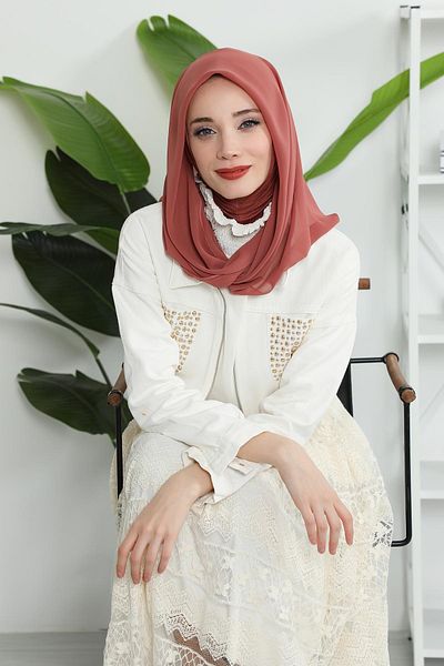 Aisha's Design شال شيفون بونيه داخلي من القطن الممشط، PS-45