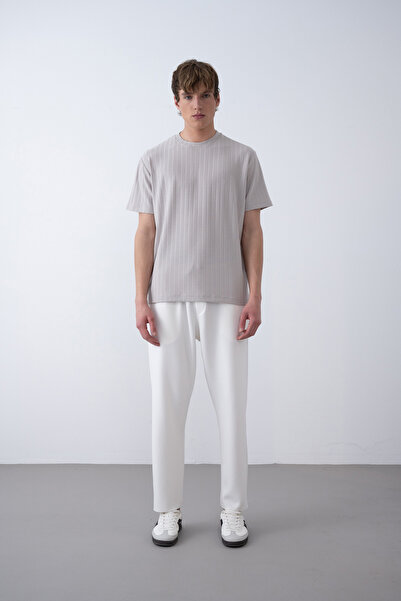 İLKCET MODA Ανδρικό μπλουζάκι Oversize με λεπτές όρθιες ρίγες