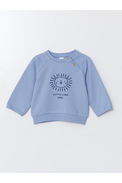 LC Waikiki Lcw Crew Neck Printed Baby Boy Sweatshirt and Pants 2-Piece Set Fast Fashion