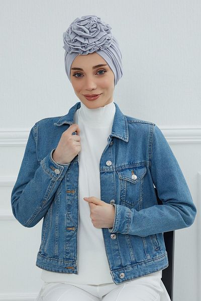 Aisha's Design غطاء رأس من القطن الممشط باللون الوردي - موديل B-21
