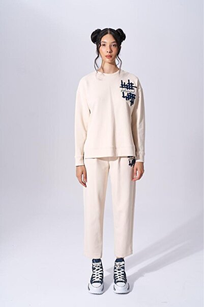 Naar Γυναικείο βαμβακερό μακρυμάνικο παντελόνι με λαιμόκοψη - NAAR91209-CREAM