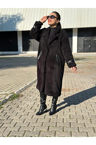 Modami wellsoft deri detaylı içi astarlı kaban (40-46 beden uyumludur)