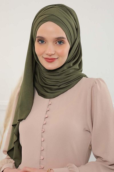 Aisha's Design شال كاكي - موديل CPS-45