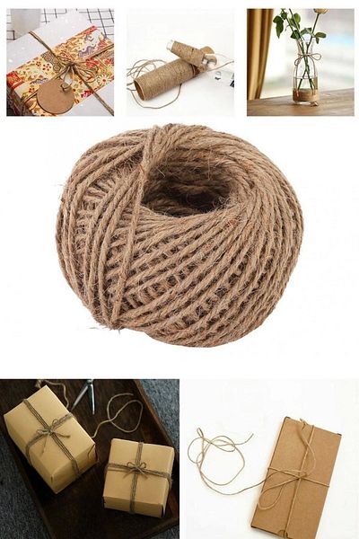 Mçb Group Jute Kendir Rope Gift Wrapping and Decoration Rope 100 Grams 1 Piece Tether Brown Straw Rope