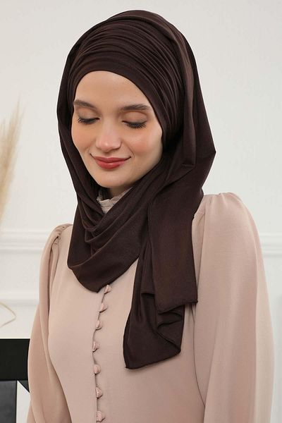 Aisha's Design شال بونيه قطني ممشط برباط، bt-1