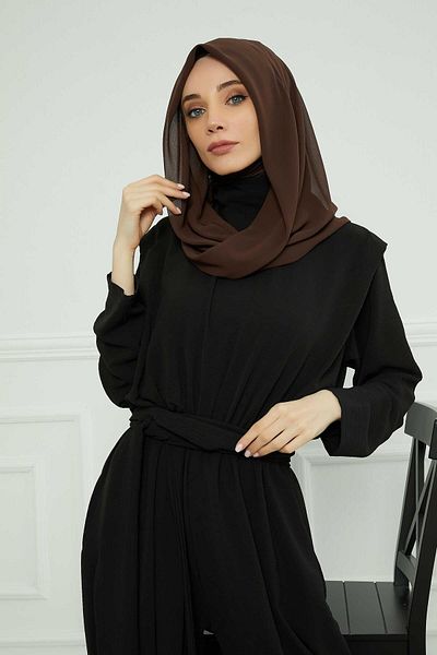 Aisha's Design شال بونيه داخلي من القطن الممشط من الشيفون - PS-45
