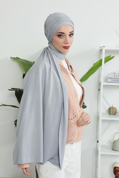 Ayşe Tasarım Boneli Combed Cotton Shawl - Drawstring, BT-1