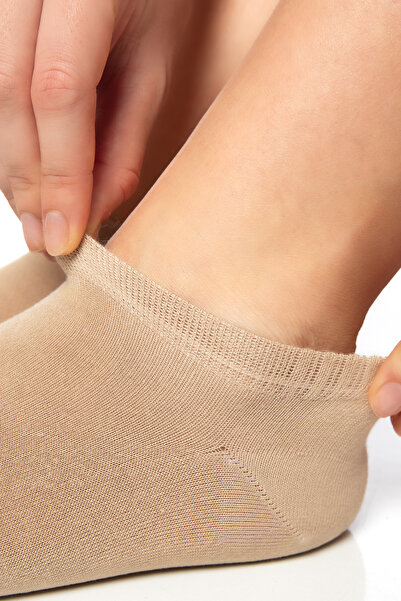 SAYSEZ Bamboo Women's Booties Plain White-Brown-Beige Socks Seamless Premium 3 Pack