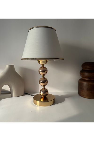 EvLight Avant-Garde Gold Detailed Cream Metal Lampshade