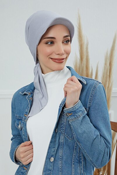 Aisha's Design Bandana with Visor, B-40, Gray 2