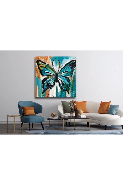 bestablo Pictură pe pânză cu fluturi colorate