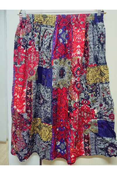 hoaryage Спідниця з еластичним поясом, з візерунком, 100% бавовна, віскозна тканина, середньої довжини, дитяча спідниця для молитви