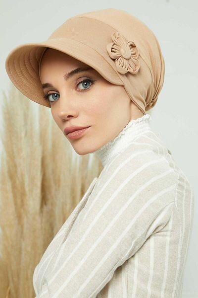 Aisha's Design قبعة بواقٍ للشمس مع إكسسوارات زهور - بونيه، B-72